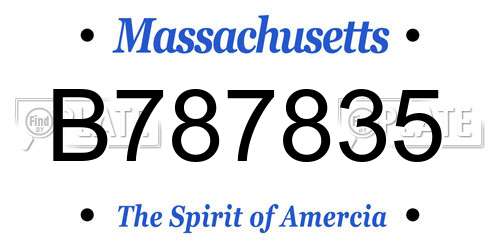 B787835 Massachusetts License Plate