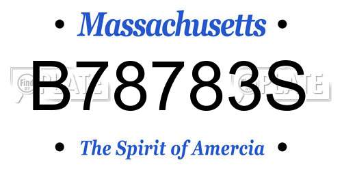 B78783S Massachusetts License Plate
