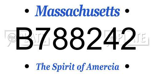 B788242 Massachusetts License Plate