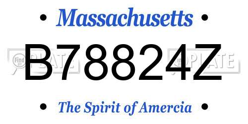 B78824Z Massachusetts License Plate