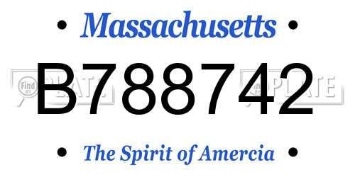 B788742 Massachusetts License Plate