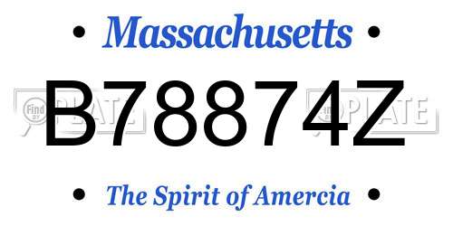 B78874Z Massachusetts License Plate