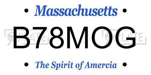 B78MOG Massachusetts License Plate