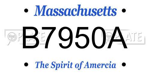B7950A Massachusetts License Plate