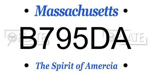 B795DA Massachusetts License Plate