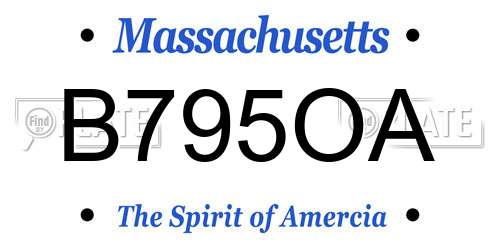 B795OA Massachusetts License Plate