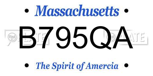 B795QA Massachusetts License Plate