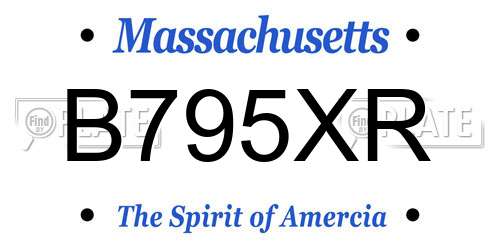 B795XR Massachusetts License Plate