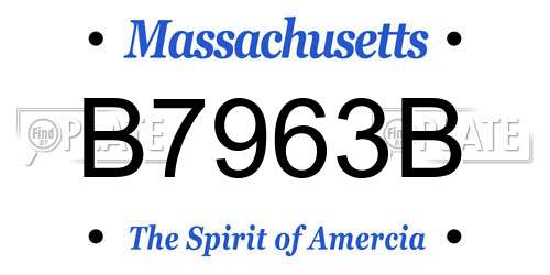 B7963B Massachusetts License Plate