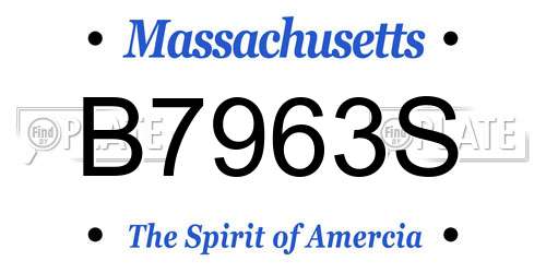 B7963S Massachusetts License Plate
