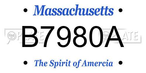 B7980A Massachusetts License Plate