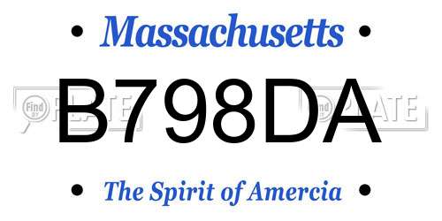 B798DA Massachusetts License Plate