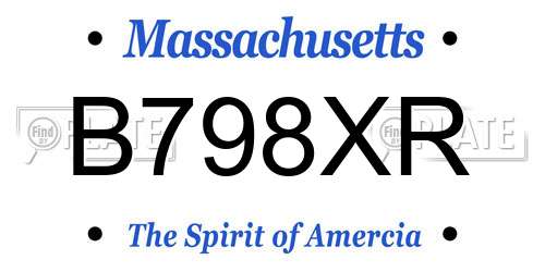 B798XR Massachusetts License Plate