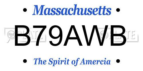 B79AWB Massachusetts License Plate