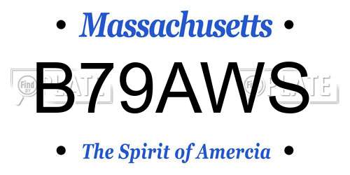 B79AWS Massachusetts License Plate