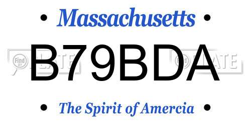 B79BDA Massachusetts License Plate