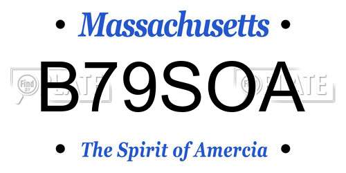 B79SOA Massachusetts License Plate