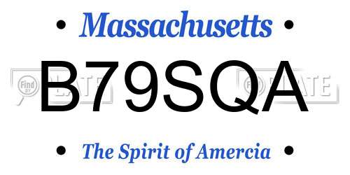 B79SQA Massachusetts License Plate
