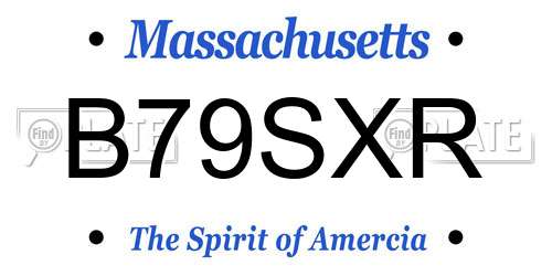 B79SXR Massachusetts License Plate