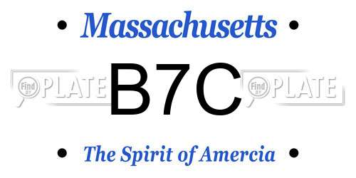 B7C Massachusetts License Plate