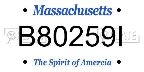 B80259I Massachusetts License Plate