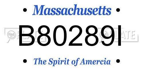 B80289I Massachusetts License Plate