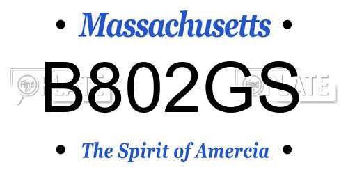 B802GS Massachusetts License Plate