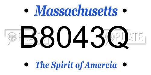 B8043Q Massachusetts License Plate