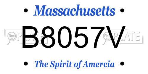 B8057V Massachusetts License Plate