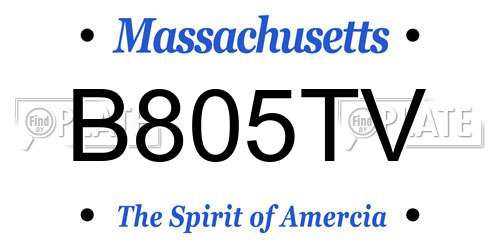 B805TV Massachusetts License Plate