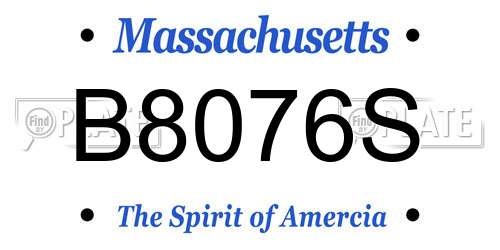B8076S Massachusetts License Plate