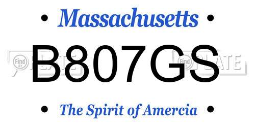 B807GS Massachusetts License Plate