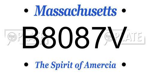 B8087V Massachusetts License Plate
