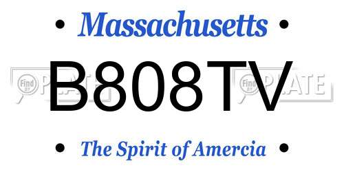 B808TV Massachusetts License Plate