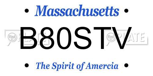 B80STV Massachusetts License Plate