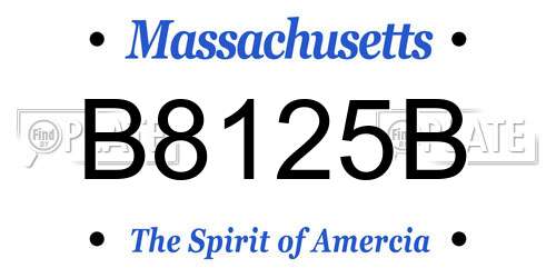 B8125B Massachusetts License Plate