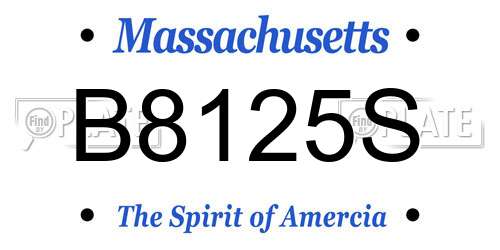 B8125S Massachusetts License Plate