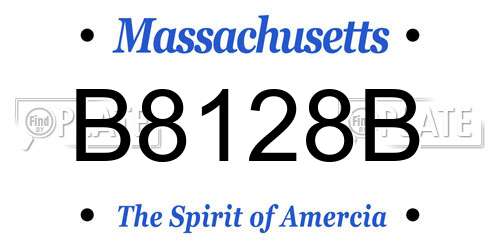 B8128B Massachusetts License Plate