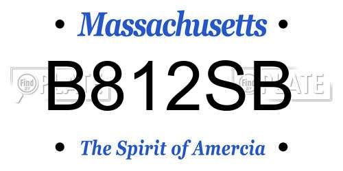 B812SB Massachusetts License Plate