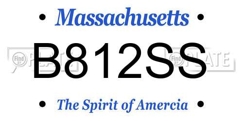 B812SS Massachusetts License Plate