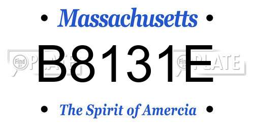 B8131E Massachusetts License Plate