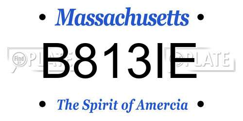 B813IE Massachusetts License Plate