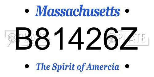 B81426Z Massachusetts License Plate