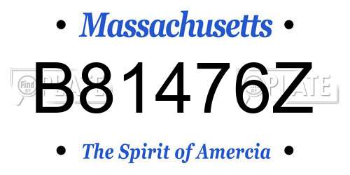 B81476Z Massachusetts License Plate