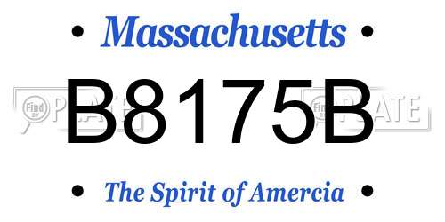 B8175B Massachusetts License Plate