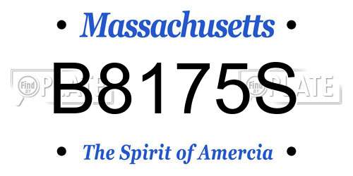 B8175S Massachusetts License Plate
