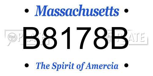 B8178B Massachusetts License Plate