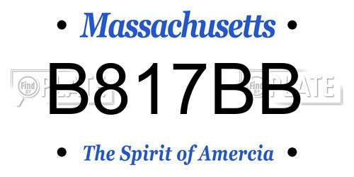 B817BB Massachusetts License Plate