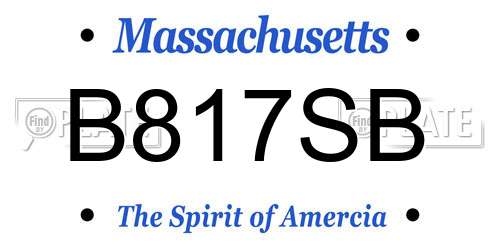 B817SB Massachusetts License Plate