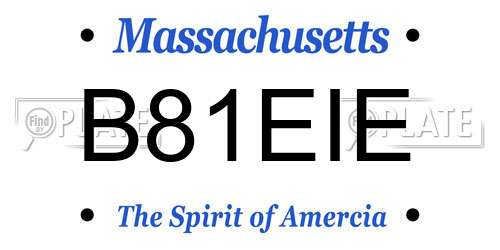 B81EIE Massachusetts License Plate